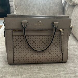 Kate Spade Gray Satchel with Structured Design